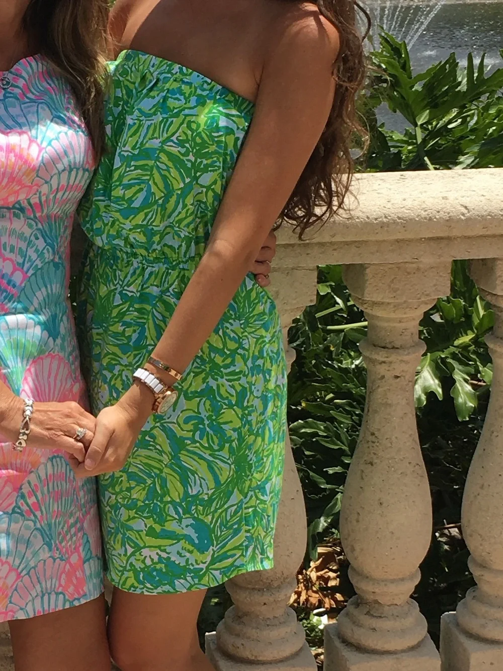 Lilly Pulitzer Teal, Navy & Lime Printed Strapless Dress - Picture 4 of 4